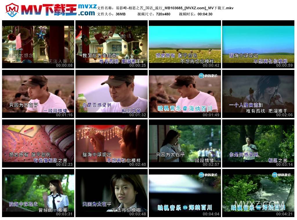 易影峰-相思之苦_国语_流行_MB103685